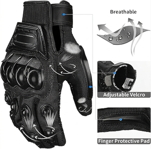 Gants de moto personnalisés à doigts entiers, respirants, en maille, de protection, pour motards - Fabricant - Product Image 2