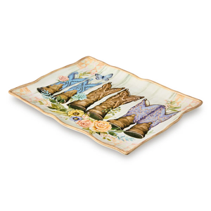 Plateau de service rectangulaire en bois, de qualité supérieure, écologique, fait main, durable, design classique poli, plateau décoratif pour - Product Image 2