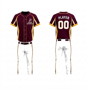 Ensemble uniforme de baseball Kale Sports pour hommes, maillot à manches courtes et pantalon en polyester sublimé, anti-humidité, toutes saisons - Product Image 4