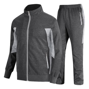 Conjunto Deportivo Unisex Blanco y Azul Marino con Bloques de Color, Cierre de Cremallera en Manga Larga, Cuello Alto, Pantalones Deportivos Transpirables para Otoño - Product Image 4