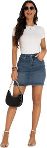 Women's High Waist Casual Denim <b>Skirt</b> Washed Cotton Comfortable Mini Jean <b>Skirt</b> <b>for</b> Everyday Fashion and Outdoor Wear - Product Image 2