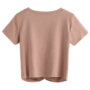 Wholesale High Quality Summer Women Sports <b>Crop</b> <b>Top</b> Plain Clothing Manufacturers Custom logo Cropped T-shirt for Women - Product Image 5