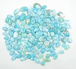 Pierres précieuses naturelles de Larimar de qualité AAA, cabochons bleu océan, pierres polies en vrac, formes et tailles variées, vente en gros pour la fabrication de bijoux - Product Image 3
