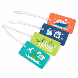 Etiquetas de equipaje de PVC con forma personalizada, impermeables, de goma, accesorios de viaje para branding e identificación - Product Image 1