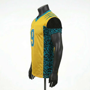 Custom Comfortable Stretchable Breathable Short Sleeve <b>Printed</b> 100% Polyester American <b>Football</b> Jersey Latest Style Team Fashion - Product Image 4