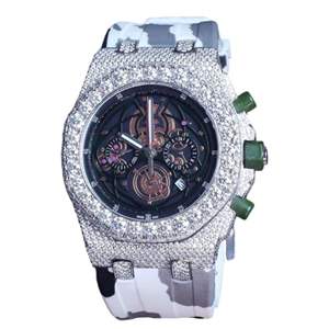 Reloj de Diamantes Cultivados en Laboratorio DEF de Alta Calidad, Diamantes Incoloros, Estilo Hip Hop - Product Image 1