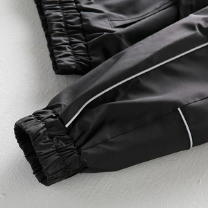 Custom <b>Black</b> Canvas Stand Collar <b>Windbreaker</b> Jacket Men Lightweight Zip up Streetwear Casual Windproof Outdoor OEM ODM - Product Image 4