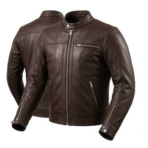 Veste au design intemporel pour hommes, vestes pour hommes, vêtements de moto en cuir rétro, équipement de motard classique, vêtements Cafe Racer USA - Product Image 4