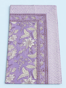 Purple <b>Floral</b> Knitted Maxi Cover up Quilt Blanket 100% Cotton Print <b>Bedspread</b> Soft Throw for Home Decor - Product Image 2