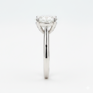 Bague solitaire moderne en or blanc 9K certifiée IGI VS1 couleur G 1-5 carats avec diamant de laboratoire taille ovale serti à griffes pour femme - Product Image 4