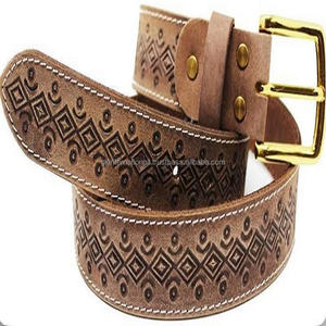 Recién llegado, cinturón de herramientas de cuero occidental hecho a mano para tallado a mano unisex, cinturón de cuero mecanizado hecho a medida con hebilla dorada - Product Image 1