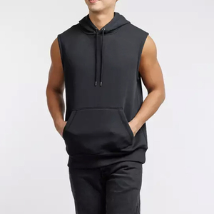 Hoodies de sport respirants streetwear bleus pour hommes, grandes tailles, sans manches, pour l'été - Product Image 1