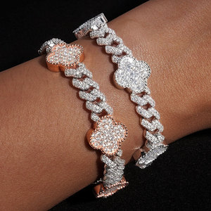 Nueva Pulsera Cubana de Doble Hilera de Piedras de 8mm, Estilo Hip-hop, de Plata S925 con Moissanita, Unisex, de Lujo, Certificada GRA, para Negocios, Transfronteriza - Product Image 1