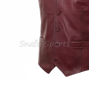 เสื้อกั๊กมอเตอร์ไซค์ขายส่ง แบบกำหนดเองสำหรับผู้ชาย หนังแท้คุณภาพสูง เสื้อกั๊กหนังสำหรับขี่มอเตอร์ไซค์ มีจำหน่าย - Product Image 4