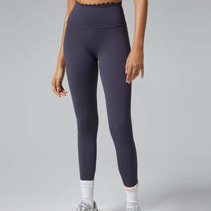 Wholesale <b>Women</b> <b>Leggings</b> Custom Logo Yoga Gym Fitness Sportswear High Waist Compression Quick Dry Breathable Knitted Bulk Supply - Product Image 1