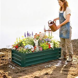 Fioriera Rialzata in Metallo Zincato 4FT X 2FT X 1FT per Coltivazione di Verdure, Fiori ed Erbe Aromatiche - Ideale per Spazi Verdi - Product Image 3