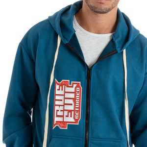 ชุดเสื้อฮู้ดสีน้ำเงินสำหรับผู้ชาย ลายพิมพ์ True Evil กางเกงจ็อกเกอร์ลำลอง ชุดวอร์มเต็มตัว สำหรับใส่ในฤดูใบไม้ร่วง - Product Image 3