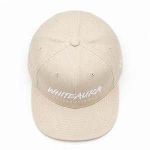 Casquette Snapback 6 Panneaux Whiteaura International Unisexe Style Urbain Toile de Coton Beige Logo Brodé 3D Décontractée Voyage Coupe Adulte - Product Image 6