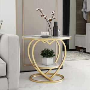 Factory Direct Sale Luxury Furniture Heart <b>Table</b> <b>Gold</b> Plated Metal Corner <b>Table</b> for Living Room, Drawing Room, Office India Sale - Product Image 3