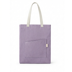 Bolsa de compras de lona con asas y logotipo personalizado, bolsa de algodón de alta calidad para ropa de bebé, con bolsillo exterior, ideal para regalo. - Product Image 1