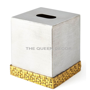 Luxury Selling Stainless Steel Metal Square Shape Gold Antique Finished <b>Tissue</b> Box High Quality Stylish Metal - Product Image 2