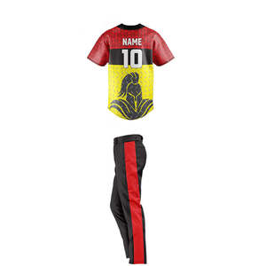 Conjunto de Uniforme de Béisbol para Hombre, Jersey Sublimado Sólido, Pantalones con Cintura Elástica, Absorbe la Humedad, Transpirable, 100% Poliéster, para Todas las Temporadas - Product Image 4