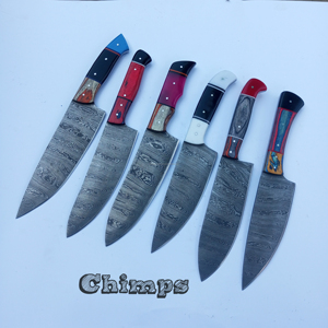 Cuchillo de cocina profesional de alta calidad de 67 capas de acero de Damasco de 8 pulgadas, cuchillo de Chef Santoku, cuchillo de Chef de Damasco con Funda de cuero - Product Image 1
