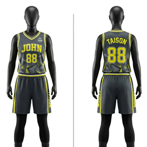 Uniforme de Baloncesto Femenino, Poliéster GSM Transpirable, Malla Azul y Roja, Conjunto de Jersey sin Mangas y Pantalones Cortos, Panel Lateral con Sublimación, Logotipo Personalizado - Product Image 2