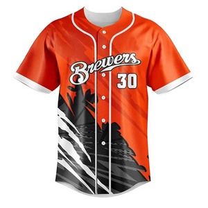 Camiseta de Béisbol Sublimada Transpirable con Diseño Estético, Estampado Gráfico Personalizado, Cierre de Botones, Estilo Casual para Europa - Product Image 5