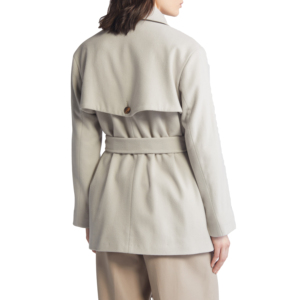 <b>Women's</b> Wool Trench <b>Coat</b> <b>Double</b> <b>Breasted</b> Solid Color Short Length Full Sleeve Outerwear Fashion Wear Wool <b>Coats</b> - Product Image 3