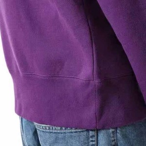Sweat à capuche zippé personnalisé en tissu éponge 100% coton de haute qualité, avec col à capuche, imprimé tendance, violet vif, sans logo, fournisseur direct - Product Image 6