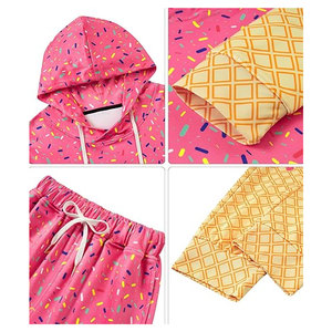 Men and Youth Ice Cream Hoodie Tracksuit 2 Piece <b>Set</b> Casual Hooded Sweatshirt and Joggers Sweatsuit Outfits Streetwear Athletic - Product Image 5