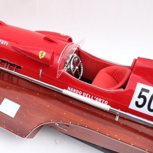 Modèle de bateau rapide italien en bois fait main FER.RA.RI HYDROPLANE avec finition polie et peinte, grande taille - Product Image 5
