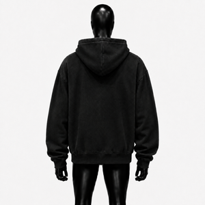 Sudadera con capucha negra personalizada con cremallera, estilo gótico, con gráfico de cruz y letras AB, estilo urbano, unisex, para hombre y mujer - Product Image 2
