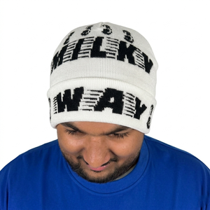 Bonnet en tricot jacquard uni pour homme, chaud et décontracté, idéal pour l'hiver, avec broderie, adapté aux affaires - Product Image 3