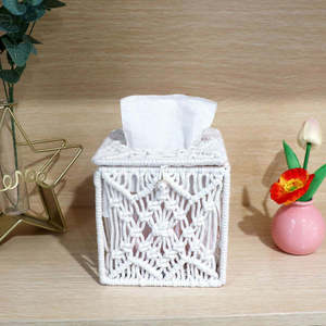 Boîte à mouchoirs en jute de qualité export – Porte-mouchoirs durable en fibre naturelle tressée avec design personnalisé OEM et prix de gros - Product Image 1