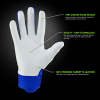 Guantes de Bateo de Béisbol Personalizables de Cuero Cabretta Premium con Cierre de Gancho y Bucle, Diseño de Dedos Completos, Ecológicos y Duraderos
