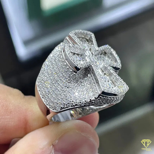Luxury Iced Out Cross Moissanite Diamond <b>Ring</b> For <b>Men</b> Party Jewelry - Product Image 3