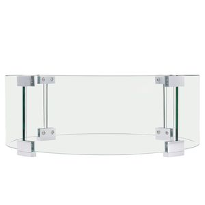 Paravento Rettangolare in Vetro Temperato Trasparente 26 X 26 X 6 Pollici, Protezione Antivento per Braciere, Spessore 1/4 di Pollice per Tavolo da Fuoco - Product Image 1