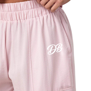 Pantalones de Mujer Color Rosa Pálido, Corte Recto y Relajado, Cintura Elástica Media, Casuales, Transpirables, con Estampado de Leopardo, Cómodos y a la Moda - Product Image 3