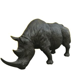 ตกแต่งสวนประติมากรรมแรดดําสีบรอนซ์สําหรับตกแต่งบ้านด้วยราคาที่ดีที่สุด - Product Image 1