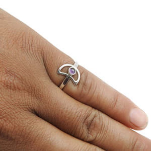 Cute Round Cut Purple Amethyst Gemstone Bezel <b>Set</b> <b>Ring</b> Comes With 925 <b>Sterling</b> <b>Silver</b> Stamp Wholesale Bohemian Jewelry For Her - Product Image 3