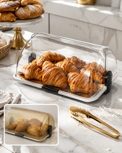 Custom <b>Clear</b> Acrylic Pastry Display Cabinet Rectangle Tabletop Bakery Case for Cake Bread Cookies Food Server Counter - Product Image 3