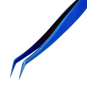 Custom Logo 5 Inch Stainless Steel Eyelash Extension Tweezers Precision Tip Professional Lash Application <b>Tool</b> - Product Image 1