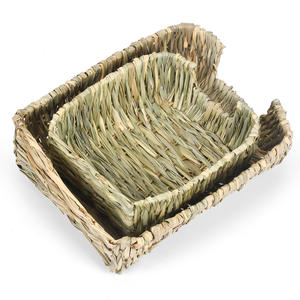 Natural plant fiber rectangular <b>bed</b> house grass house rabit active <b>nesting</b> shelter organic chewable toy rabbits guinea pig - Product Image 3
