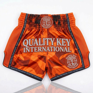 Shorts de Muay Thai et de boxe en satin respirant, à séchage rapide, avec panneaux latéraux sublimés et anti-humidité - Product Image 6