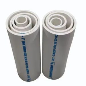 Tuyau de plomberie en PVC blanc de 1/2 pouce, diamètre nominal de 15 mm, pression nominale de 2,5 kg, longueur de 3 mètres, extrémité plate, tube d'alimentation en eau - Product Image 1