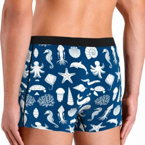 Custom Mens Ocean Print <b>Boxer</b> Briefs Breathable Stretch Underwear Quick Dry Private Label Sublimated Underpants OEM Manufacturer - Product Image 3