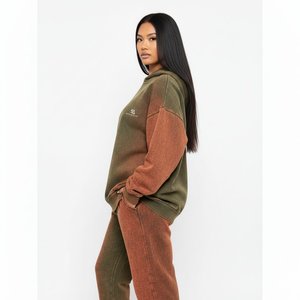 Conjunto de Sudadera y Pantalones de Felpa de Algodón Oversize para Mujer, Manga Larga, Casual, Invierno, Chándal Holgado de Color Liso - Product Image 3