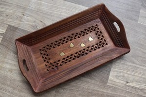 Handmade Vintage Wooden Serving <b>Tray</b> Wood <b>tray</b> <b>Breakfast</b> <b>tray</b> Kitchen <b>Tray</b> - Product Image 3